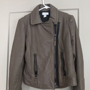 Ann Taylor Biker Moto Faux Leather Jacket